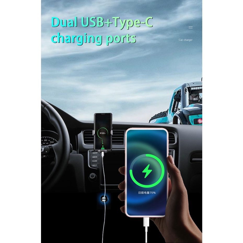 Tẩu sạc SEAMETAL 200W Type C PD USB chuyên dụng cho xe hơi