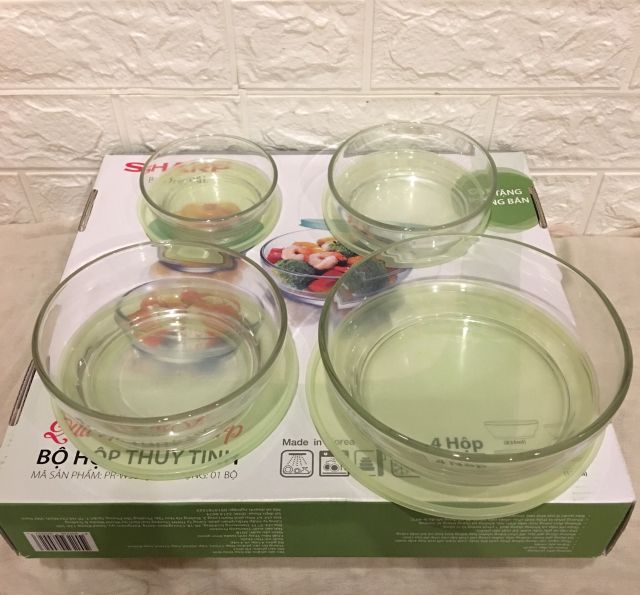 Bộ 4 hộp thủy tinh The Glass made in Korea
