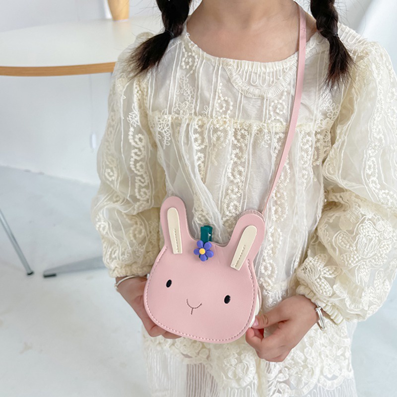 Túi Đeo Chéo Mini Hình Tai Thỏ Dễ Thương Phong Cách Phương Tây Cho Bé