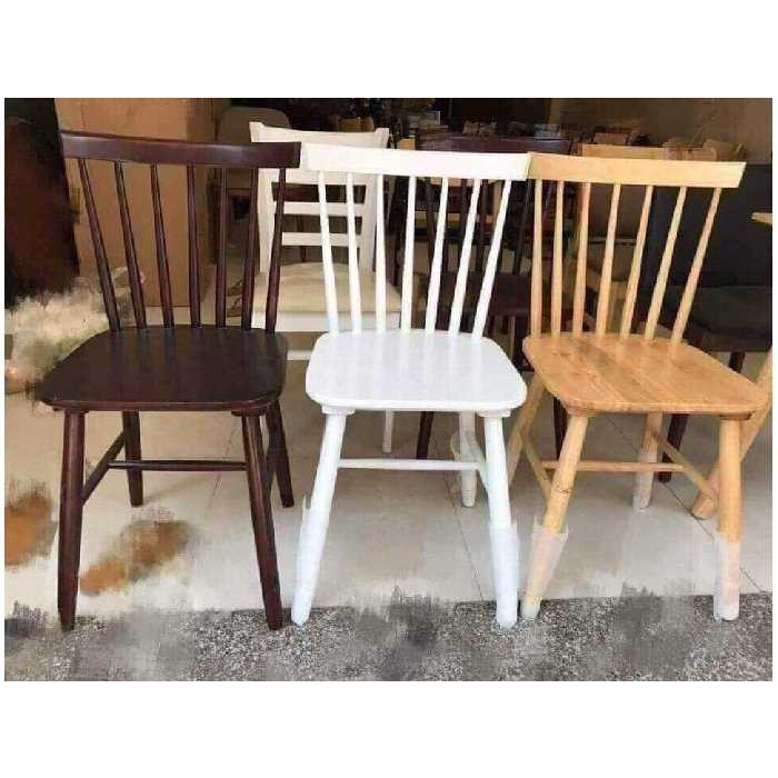 Ghế song tiện gỗ cao su chắc khỏe, thanh thoát, điệu đà
