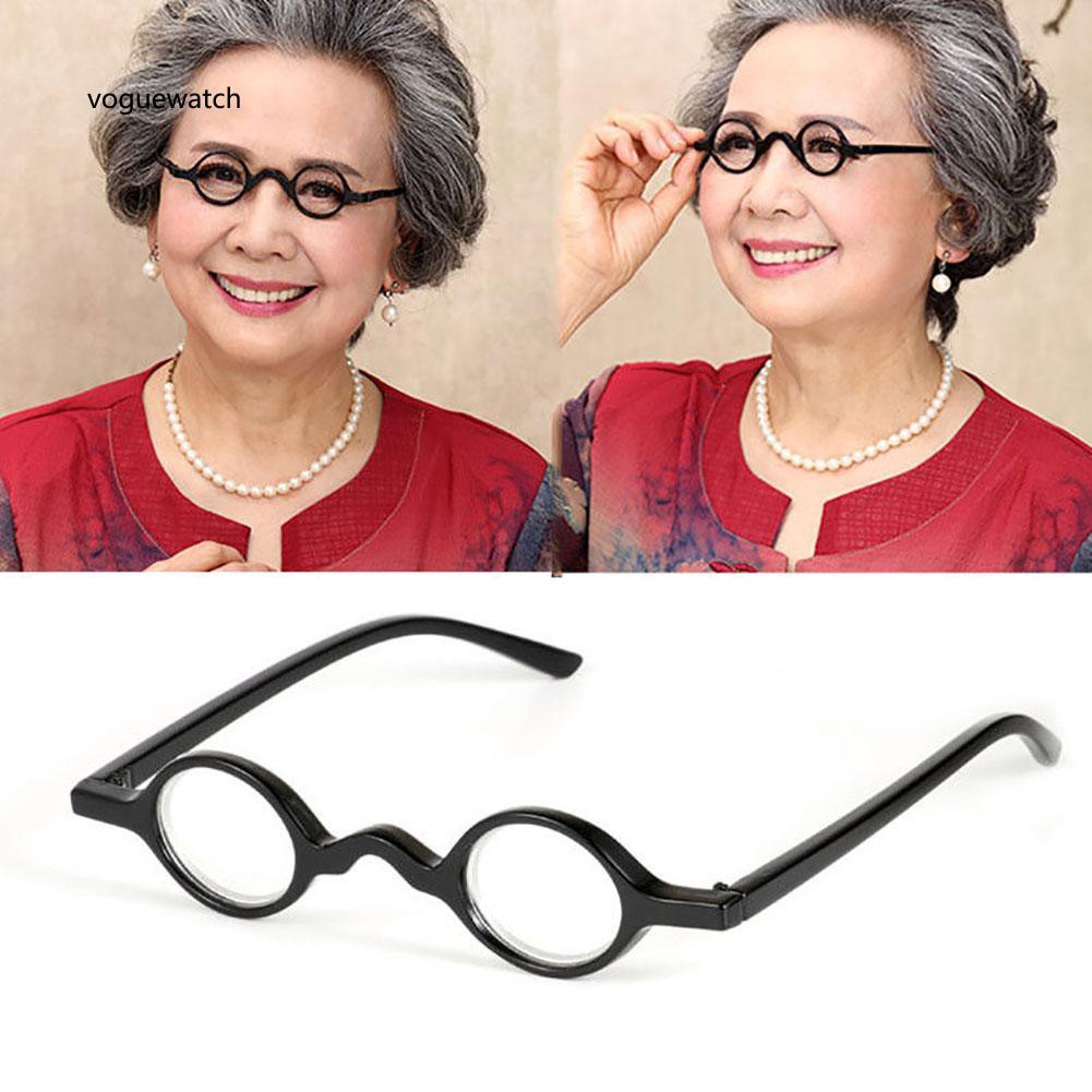 VGWT_Unisex Small Round Lens Reading Eyeglasses with Case +1.0 +1.5 +2 +2.5 +3 +3.5