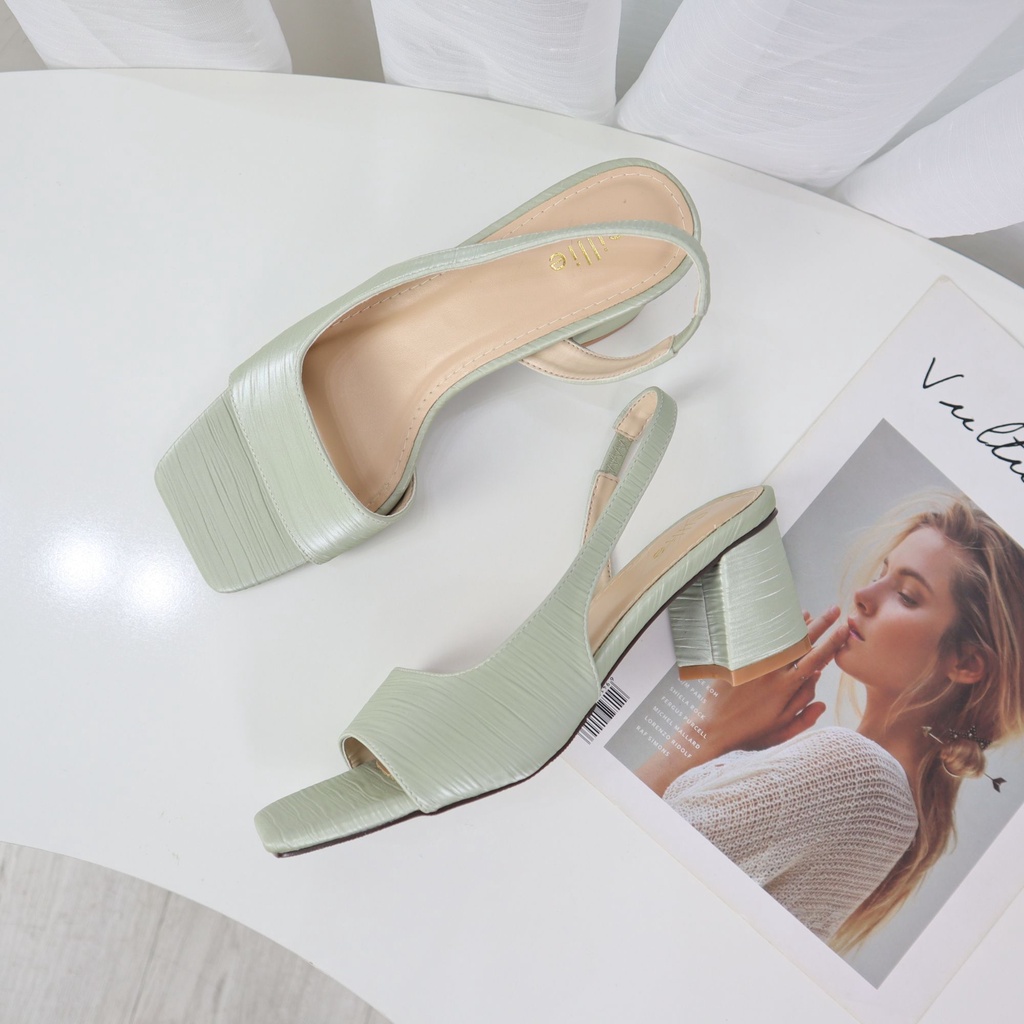 Giày sandal cao gót nữ ánh nhũ khoét eo quyến rũ thanh lịch màu sắc trendy đi làm công sở Cillie 1043