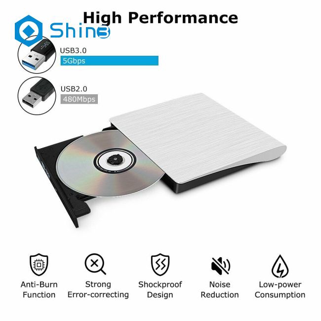 Ổ đĩa quang USB 3.0 DVD Drive DVD ± RW CD-RW gắn ngoài chuyên dụng cho PC Laptop | BigBuy360 - bigbuy360.vn