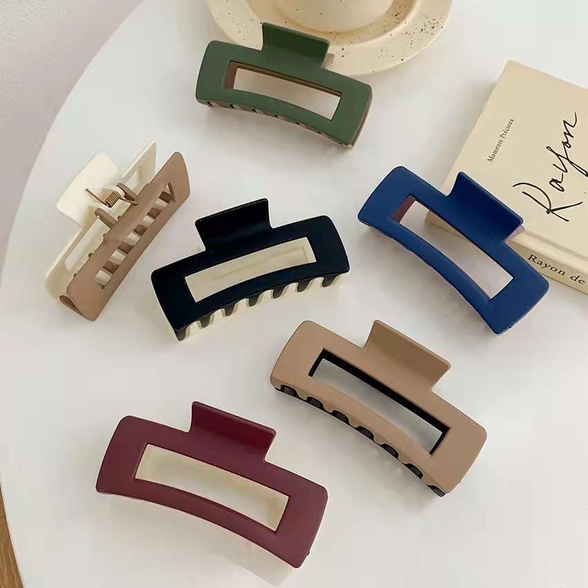 Kẹp Tóc Hình Vuông Cỡ Lớn Thiết Kế Đơn Giản Phong Cách Hàn