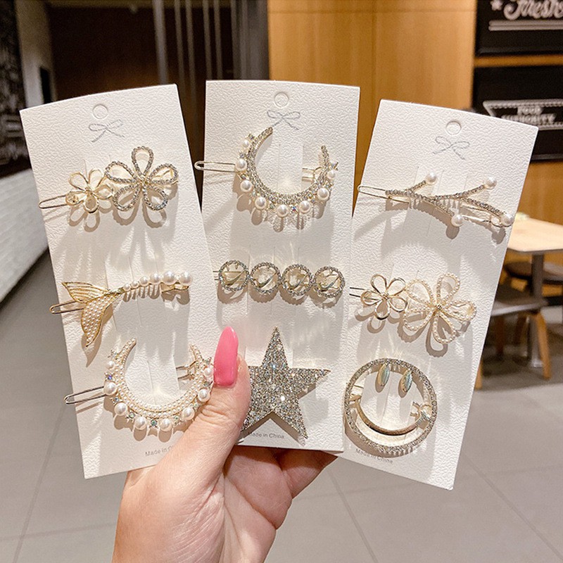 Kẹp Tóc Đính Ngọc Trai Phong Cách Hàn Quốc