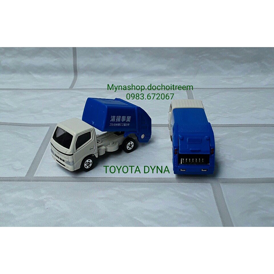Đồ chơi mô hình tĩnh xe tomica, No.45 Toyota Dyna Refuse Truck, xe đổ rác