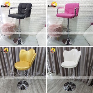 Ghế Makeup, Ghế Bar, Ghế Quầy Bar, Ghế Trang Điểm Xoay, Ghế Chụp Hình Bọc Da Cao cấp Có Tựa (Đủ Màu)