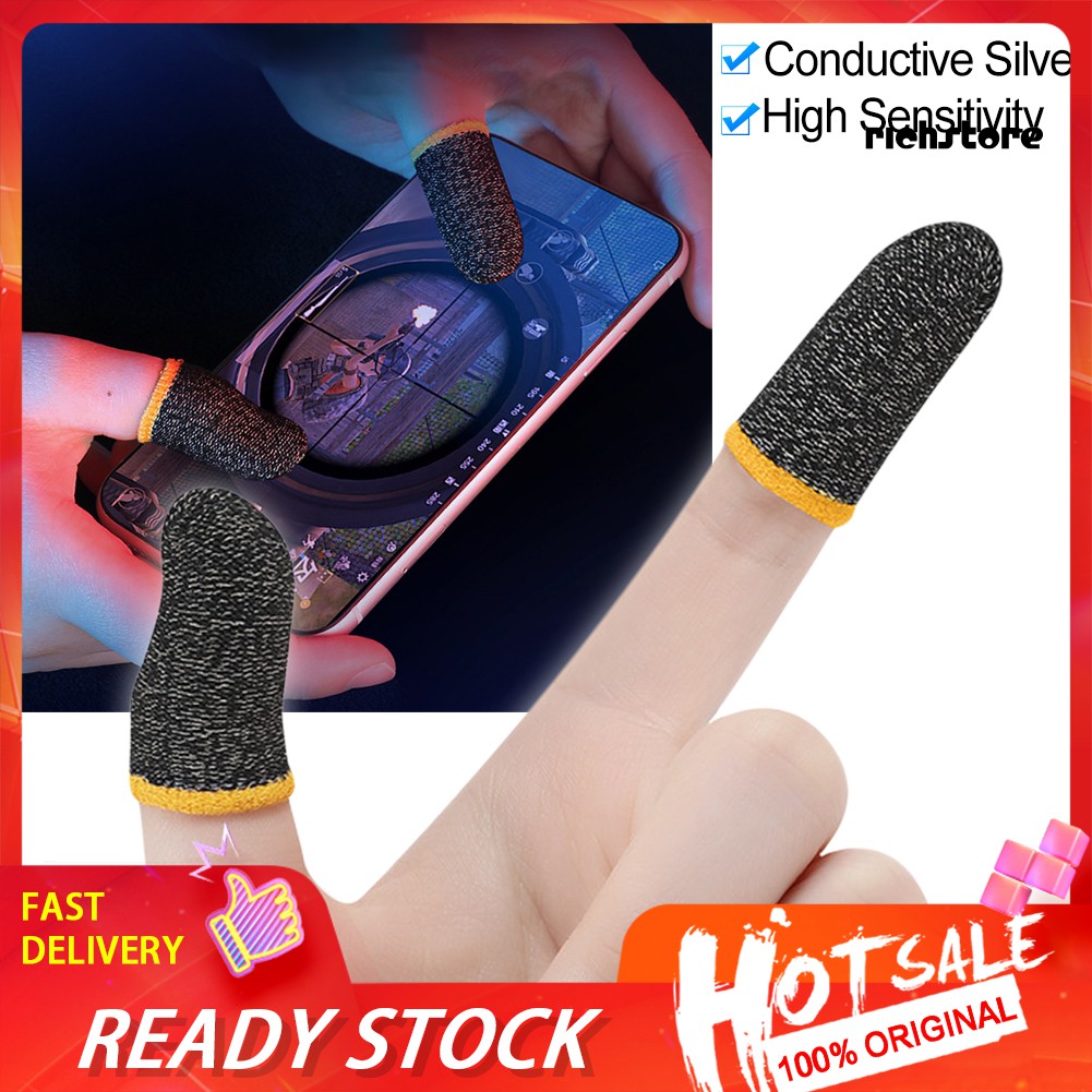 Set 2 găng ngón tay sợi cacbon chống mồ hôi khi chơi game điện thoại