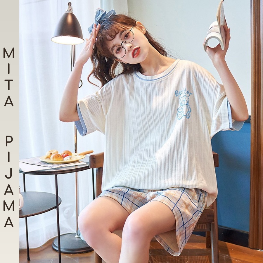 Đồ ngủ nữ pijama mặc nhà đẹp cotton cao cấp tay ngắn siêu cute dễ thương – CTN1