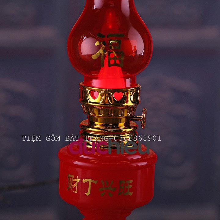 Đèn dầu LED điện tử dùng pin , đèn để bàn thờ gia tiên, thần tài
