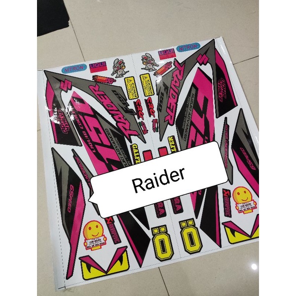 Tem Rời Satria F150 Đen Hồng - Tem Chuẩn Zin 2018