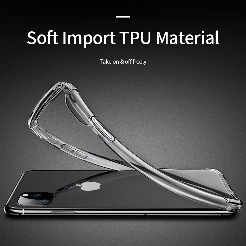 Ốp lưng silicon mềm trong suốt 4 góc đệm khí mềm mại cho iPhone 11 12 13 Pro XS Max XR 8 6s 7 Plus 5 12mini 13mini | BigBuy360 - bigbuy360.vn