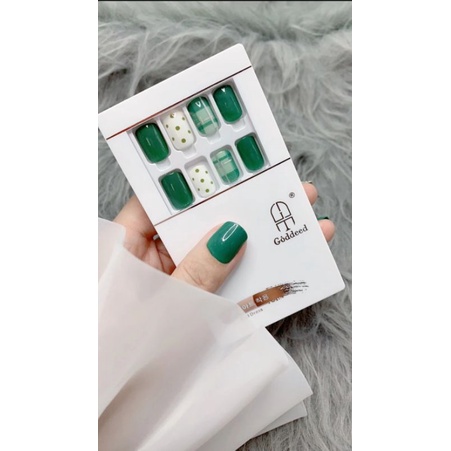 NailBox 91 GREEN - {Sẵn Keo sau móng} - HỘP 30 MÓNG DÁN CAO CẤP GODDEED BỘ SƯU TẬP MÓNG DÁN CAO CẤP