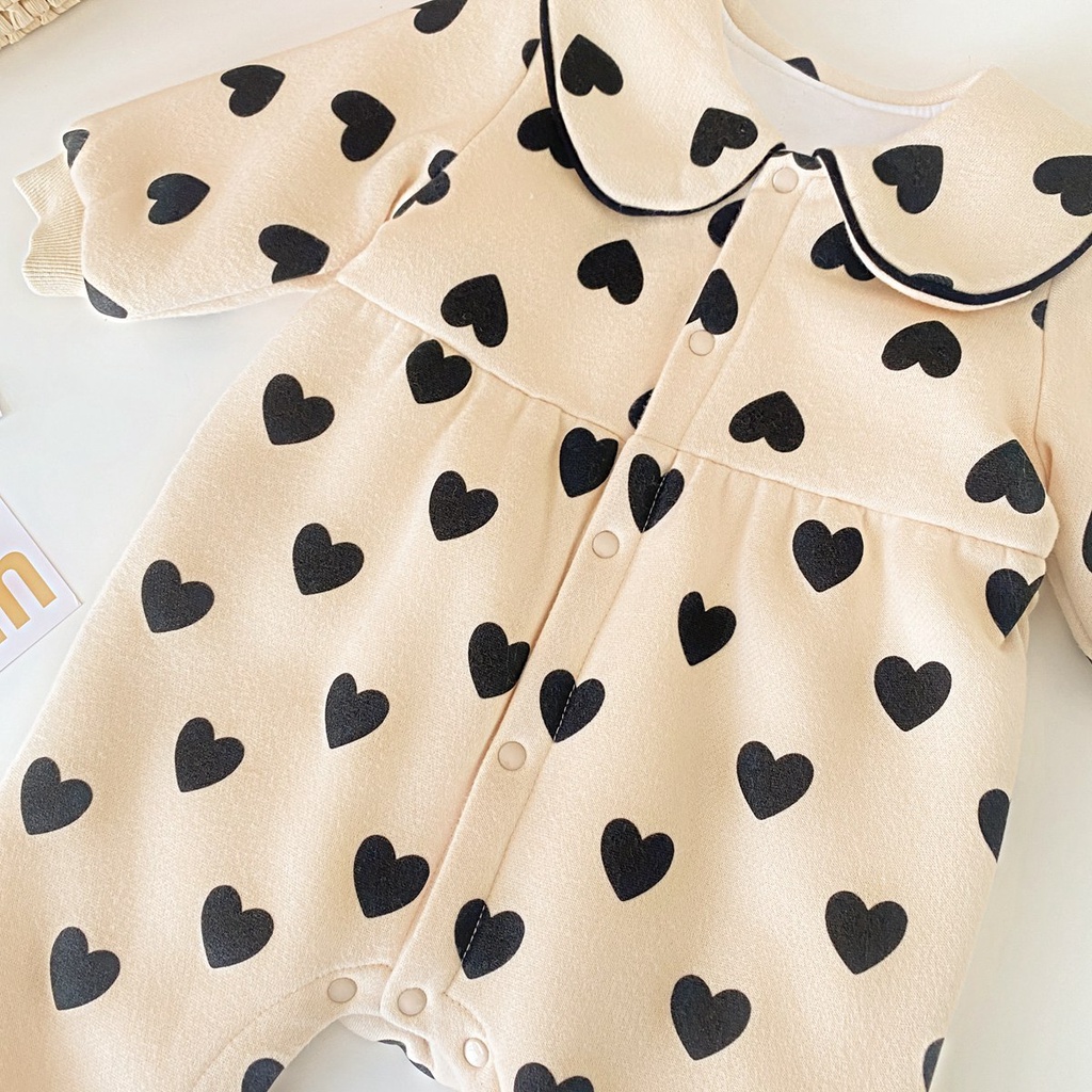 Sanlutoz Em bé Cô gái Mùa đông Bộ bodysuit Thời trang Trái tim nhỏ bé
