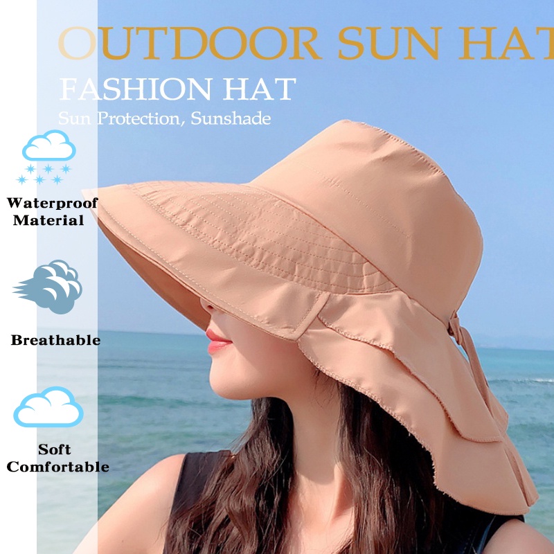 Mũ chống nắng nữ du lịch vành rộng chống thấm nước