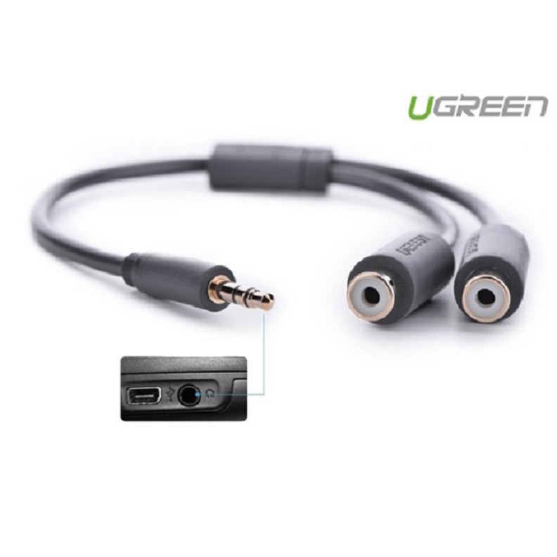 [Free ship từ 150k ] Cáp Audio chuyển từ jack 3.5mm ra 2 đầu hoa sen RCA (âm) Ugreen 10547 Hưng Thịnh computer