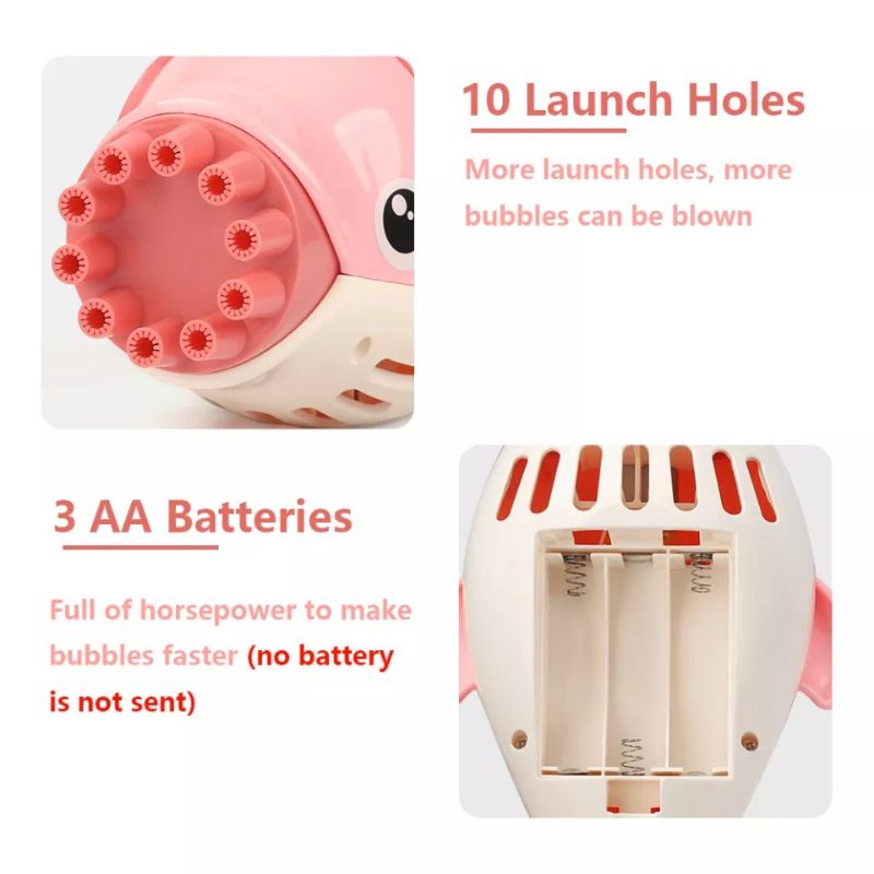 Cá heo thổi bong bóng xà phòng 10 nòng cho bé cực xịn sò