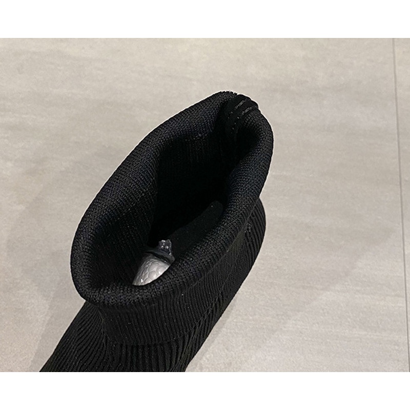 Giày boot IELGY cao gót mũi vuông bằng len co giãn thời trang dành cho nữ