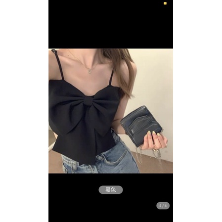 Áo Lụa Crotop 2 Dây Nơ Bản To Trước Ngực Vintage Siêu Xinh mã KM012