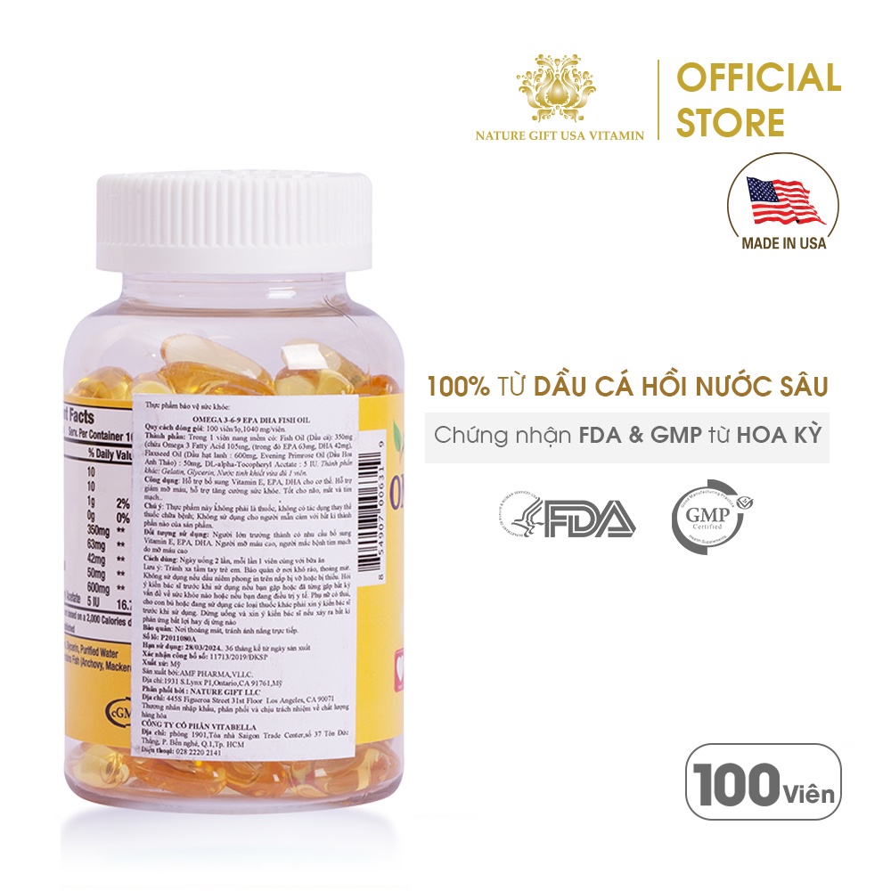 Combo Tăng cường sức khoẻ, tốt cho trí não Omega 369 100V + Healthy Choice Brain 60V - Nature Gift USA