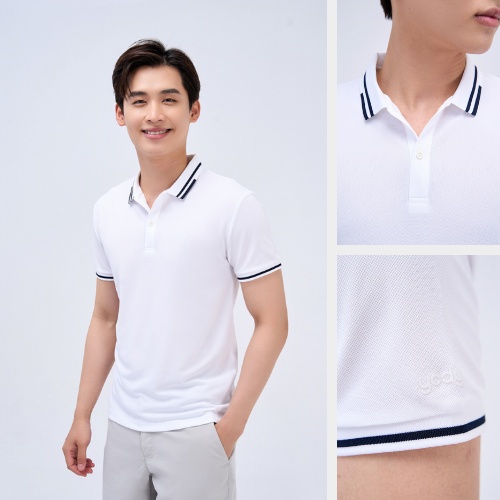 Áo Polo Yody nam chất liệu cotton Cafe phối vai APM5123