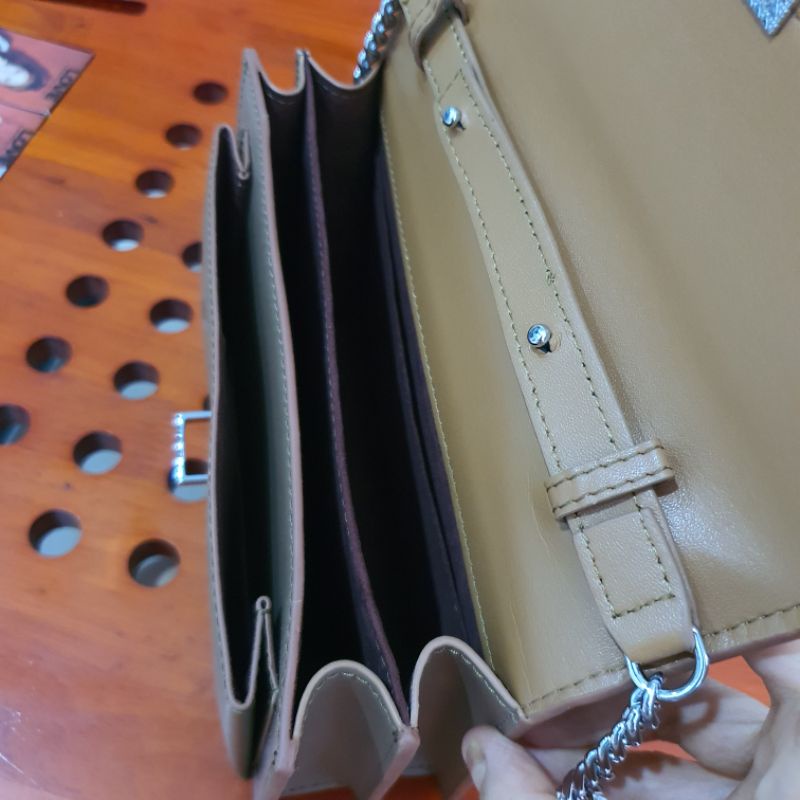 Túi công sở, da bò thật, màu nâu tây, hàng si