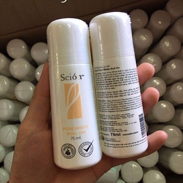 Lăn khử mùi Scion Nuskin pure white roll on 75ML dứt điểm hôi nách , thâm nách (hàng chính hãng)