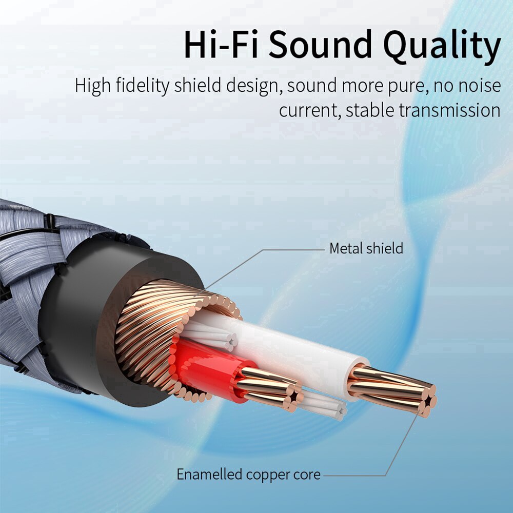 Dây cáp âm thanh chia cổng ESSAGER 3.5mm sang 2 RCA dành cho máy tính bàn TV DVD