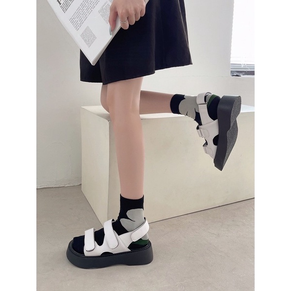 Dép Sandal Ulzzang LOẠI 1 - Giày quai hậu đi học hai quai đế cao có thể mang áo dài chuẩn hàng quảng châu