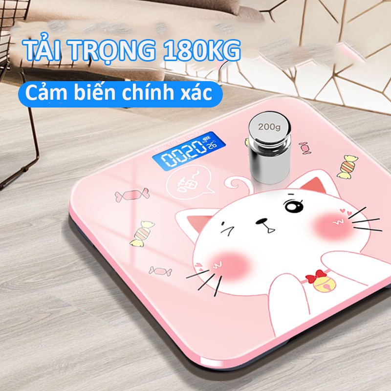 [ 1 Đổi 1 Trong 3 Tháng ] Cân Điện Tử Cân Sức Khỏe Mặt Kính Cường Lực Tải Trọng 180KG Bền Bỉ