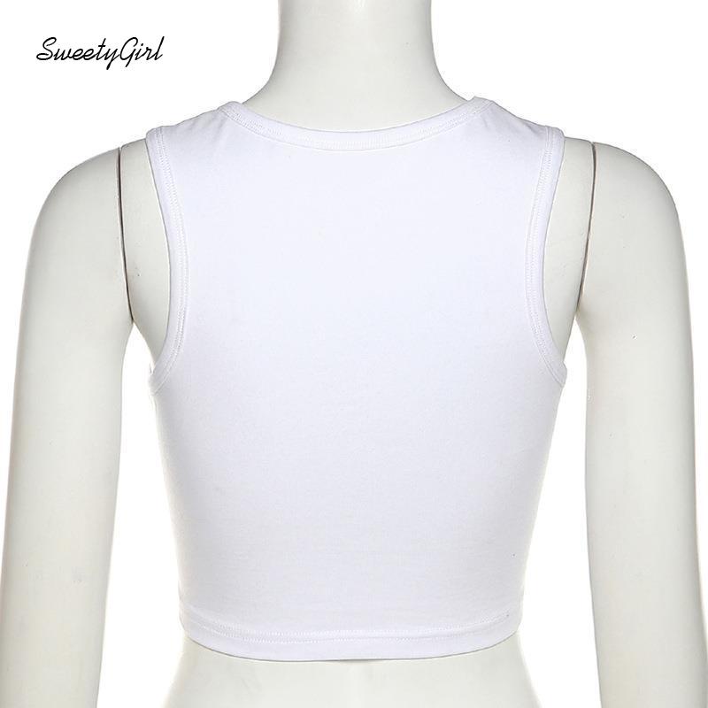 Áo Tank Top Cổ Tròn Màu Trơn In Chữ Thời Trang 2022 Cho Nữ