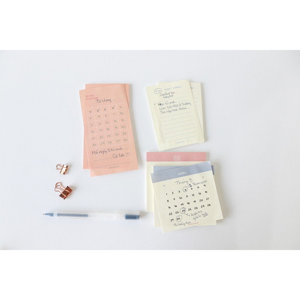 Giấy note theo dõi tiêu chí - Crabit Goal Tracker Notepad - 30 tờ [GIÁ TẬN XƯỞNG]