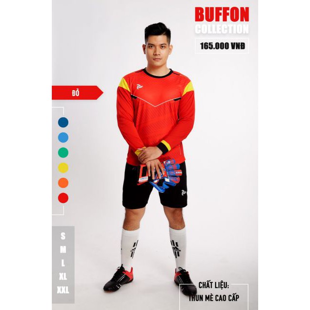 Áo thủ môn không logo thiết kế JP - BUFFON vải mè Thái cao cấp 6 màu