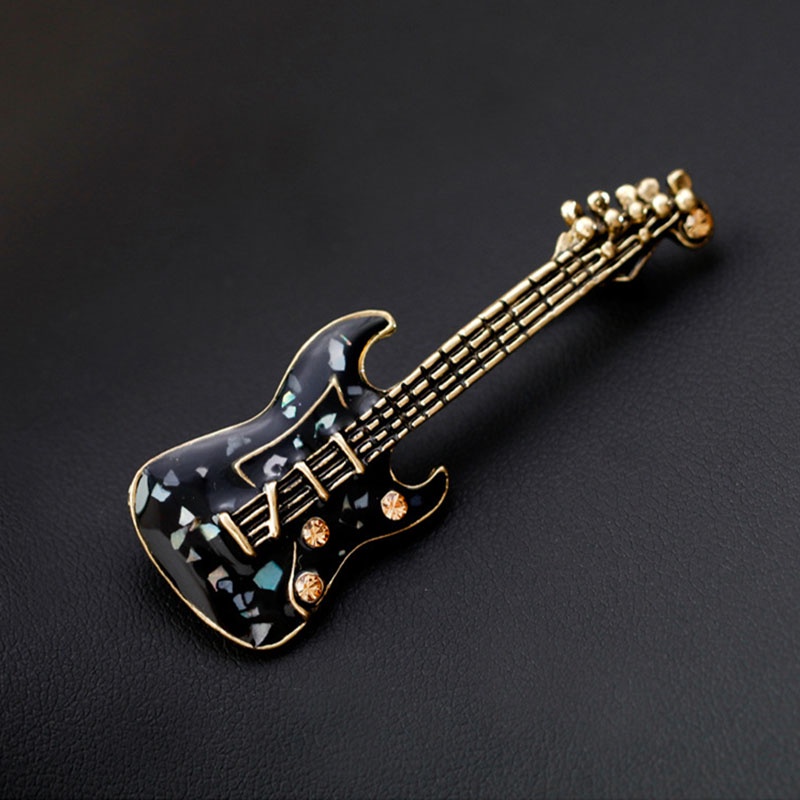 Ghim Cài Áo Hình Đàn guitar Phong Cách Retro Anh Quốc Thời Trang