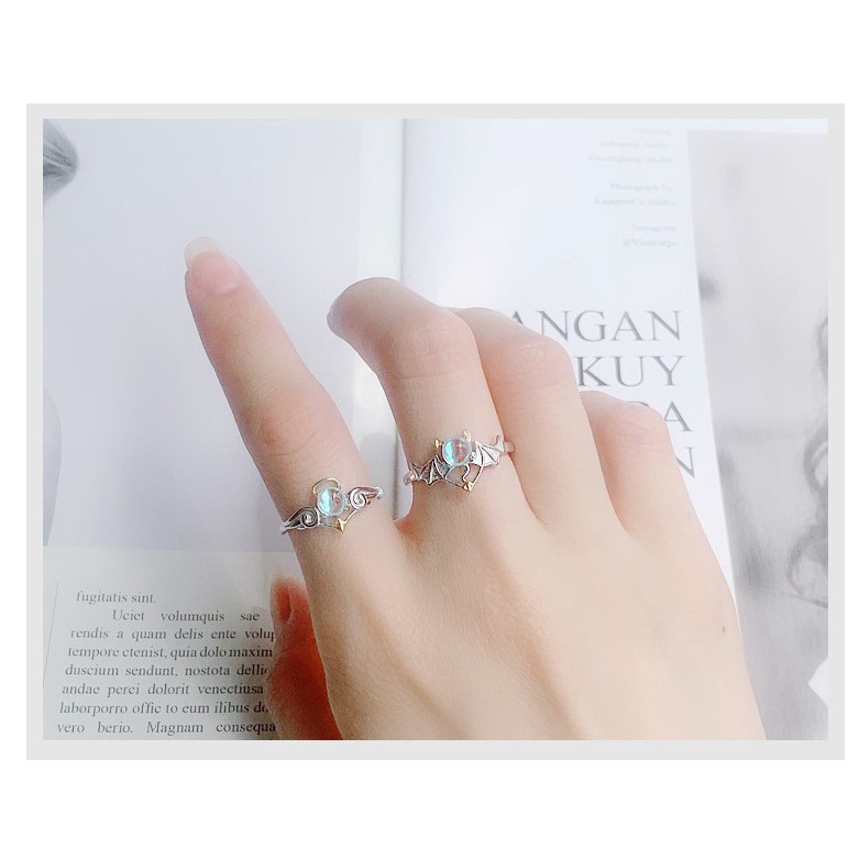 Nhẫn Đính Đá Zircon Hai Màu Sang Trọng Có Thể Điều Chỉnh Cho Nữ Cocojewery