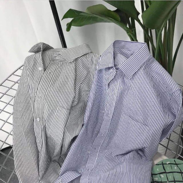 Sơ mi sọc xanh và đen