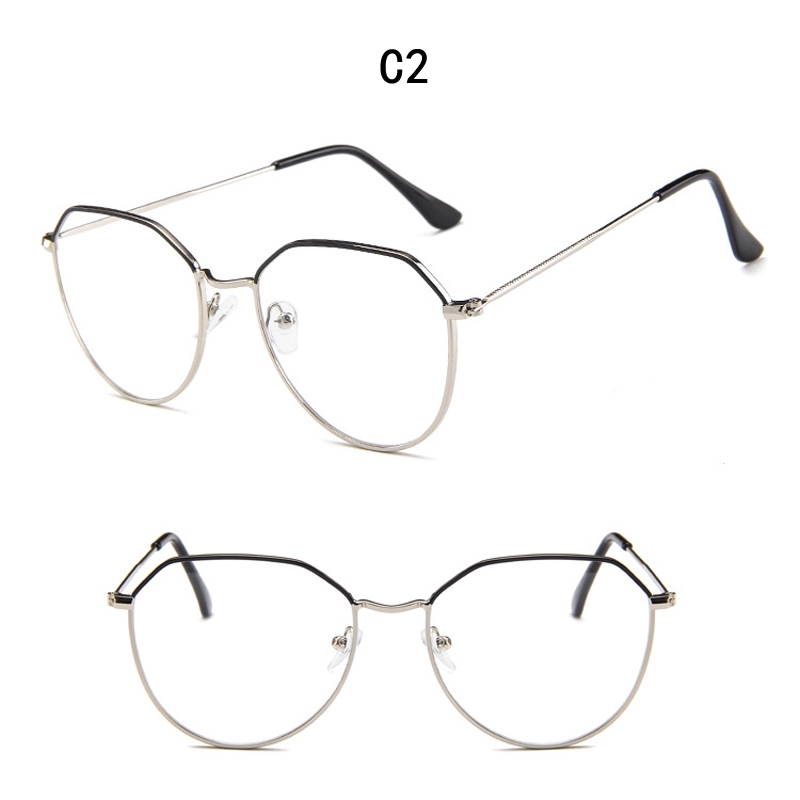 Mắt kính gọng kim loại tròn cho unisex