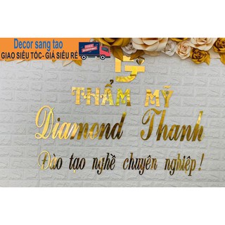 Cắt chữ tên shop tên cửa hàng chất liệu alu đen,trắng, alu gương vàng