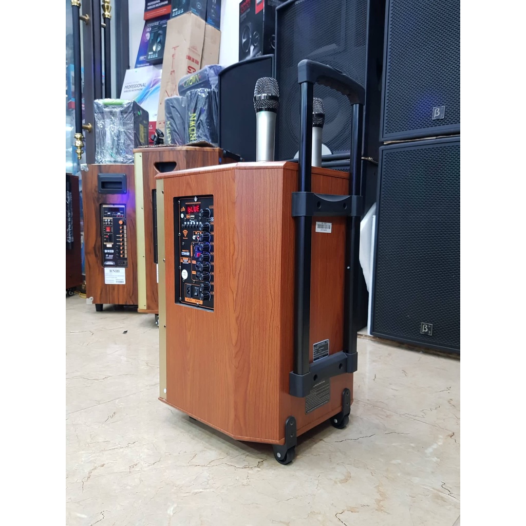 Loa kéo Karaoke Bluetooth CXF GL-1215: Bass 30, Thiết kế 3 loa, Công suất 300W, Thùng gỗ chắc chắn, Có 2 Micro không dây