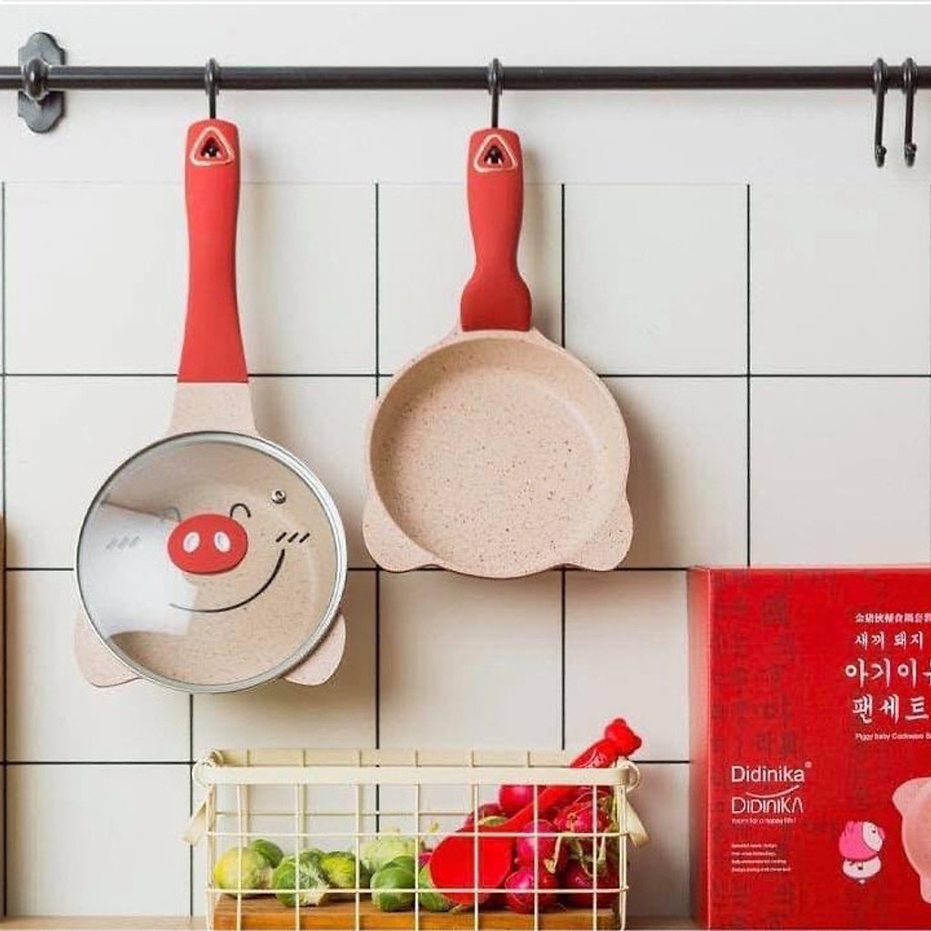 [Hàng loại 1] Bộ nồi chảo Didinika cao cấp kèm khay hấp cho bé ăn dặm