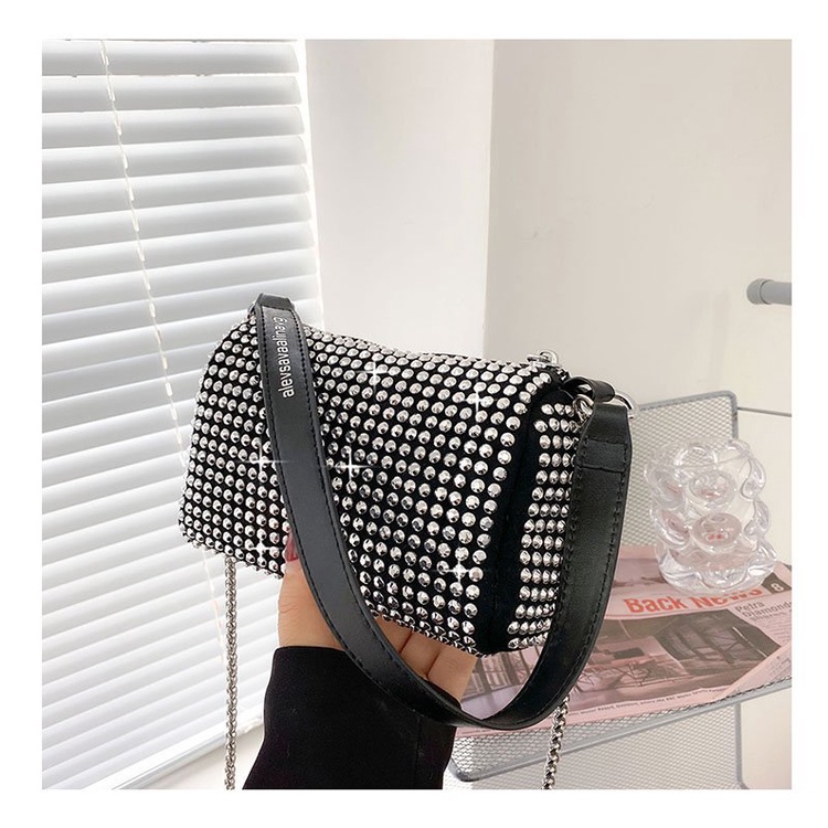 Túi xách Chuwanglin đeo vai nhỏ đính kim cương lấp lánh cho nữ