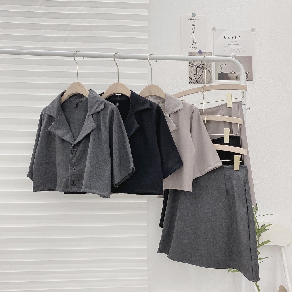 SET ÁO VEST CRTOP+ CHÂN VÁY  HÀNG THIẾT KẾ CHẤT DÀY DẶN