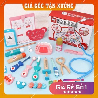 [RẺ VÔ ĐỊCH] Bộ Đồ Chơi Bác Sĩ bằng gỗ hộp giấy