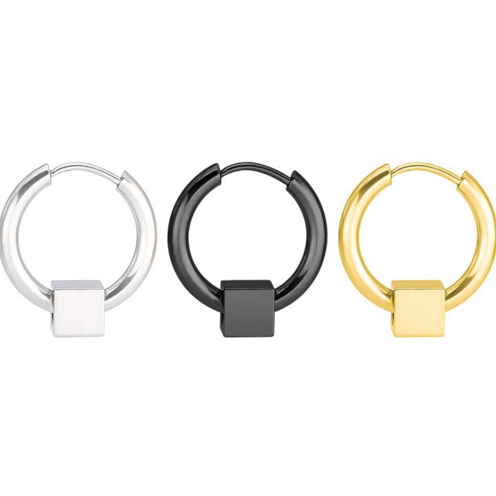 Bông Tai Nam Khuyên Tròn Titan Không Đen TT 1412 - 1 cặp