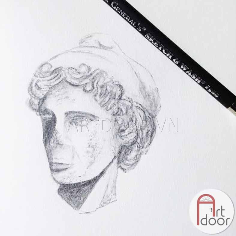 [ARTDOOR] Bộ bút chì GENERAL Sketch &amp; Wash tan trong nước 3 món (hộp giấy)