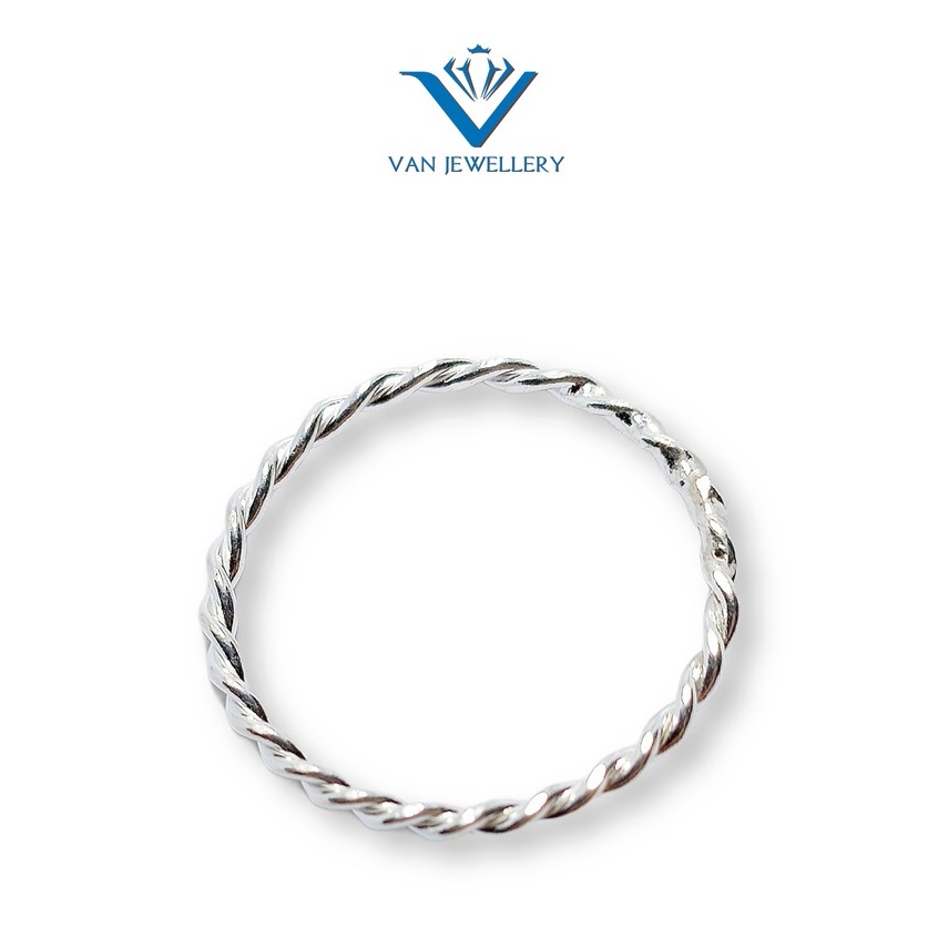 Nhẫn bạc Nhẫn xoắn trơn mảnh bạc ta Van Jewelry V10259
