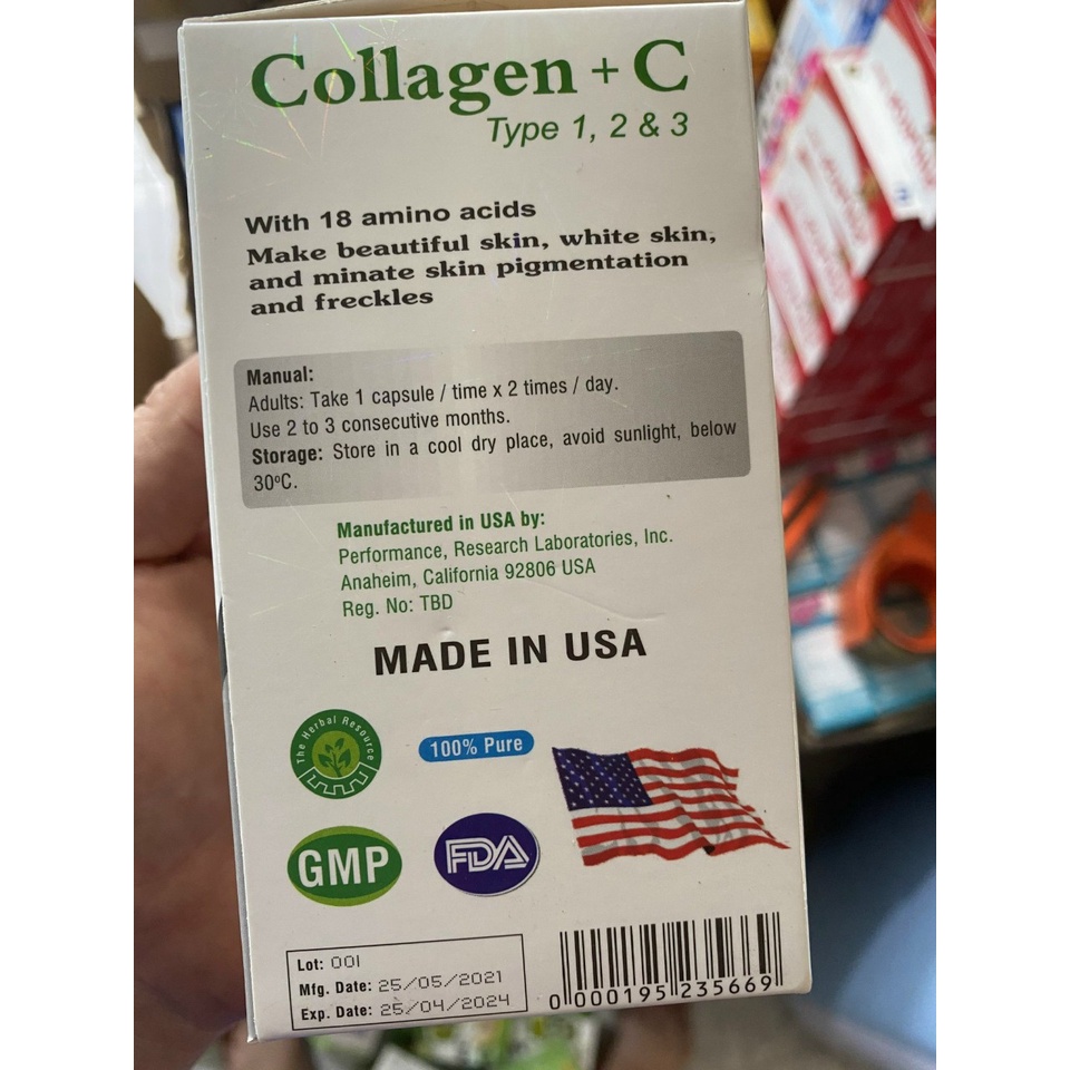 Collagen + C 16000mg Tybe,1 2 & 3 Hàng Mỹ đẹp da, chống lão hóa, mờ thâm, trắng da Hộp 60 viên