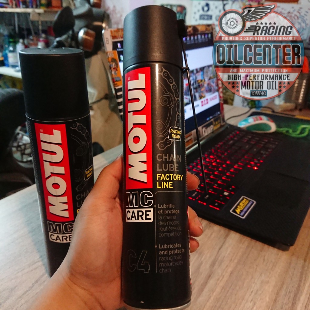 Chai xịt dưỡng sên Motul Chain Lube Racing Road C4 400ml