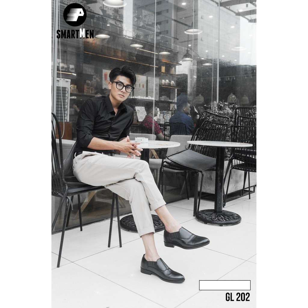 Giày công sở da bò nguyên miếng tăng chiều cao SMARTMEN GL2-02 (Đen) | BigBuy360 - bigbuy360.vn