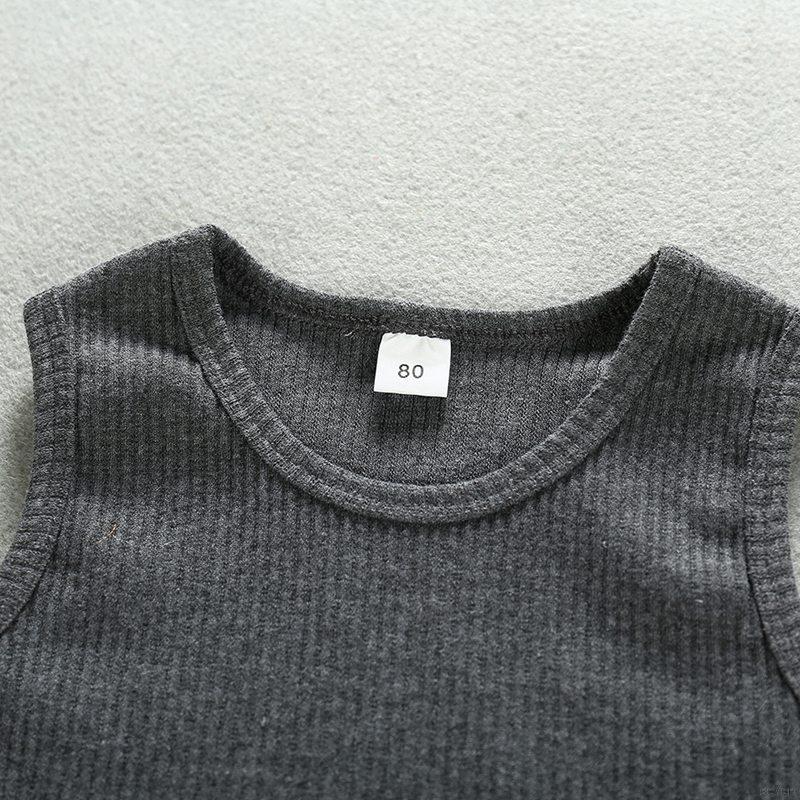 Đầm Sát Nách Cổ Tròn Màu Trơn Thời Trang Mùa Hè Cho Bé Gái 0-4 Tuổi